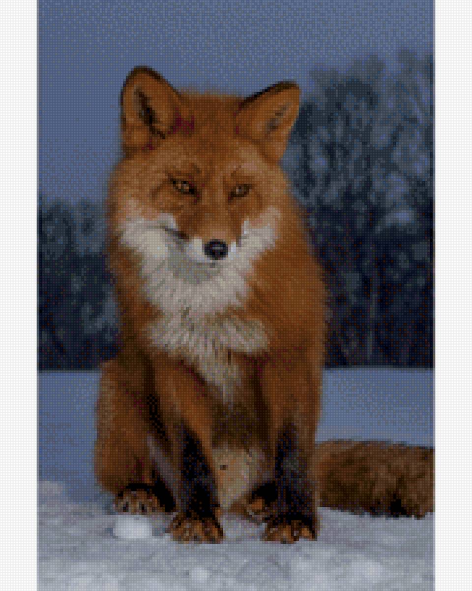 Лиса - животные, лиса, зима, снег - предпросмотр