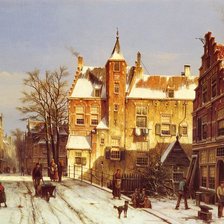 Схема вышивки «старая улица»