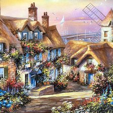 Схема вышивки «Сказочные домики»