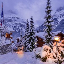 Схема вышивки «городок в горах»