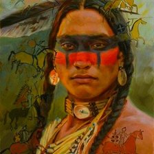 Схема вышивки «индеец»