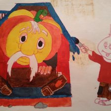 чиполлино(сама в детстве нарисовала)