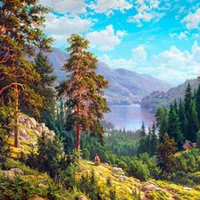 Схема вышивки «пейзаж»