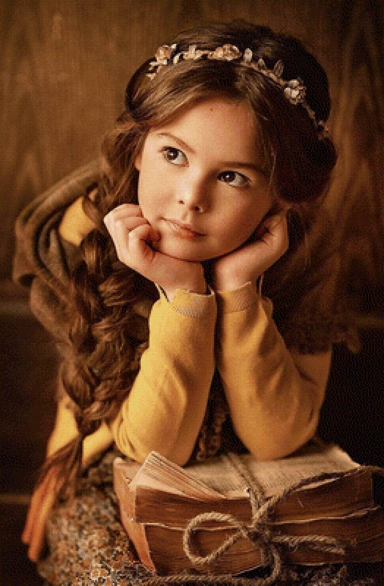 мечтательница - девочка, портрет - предпросмотр