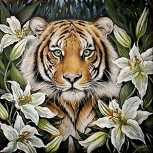 Схема вышивки «Тигрица»