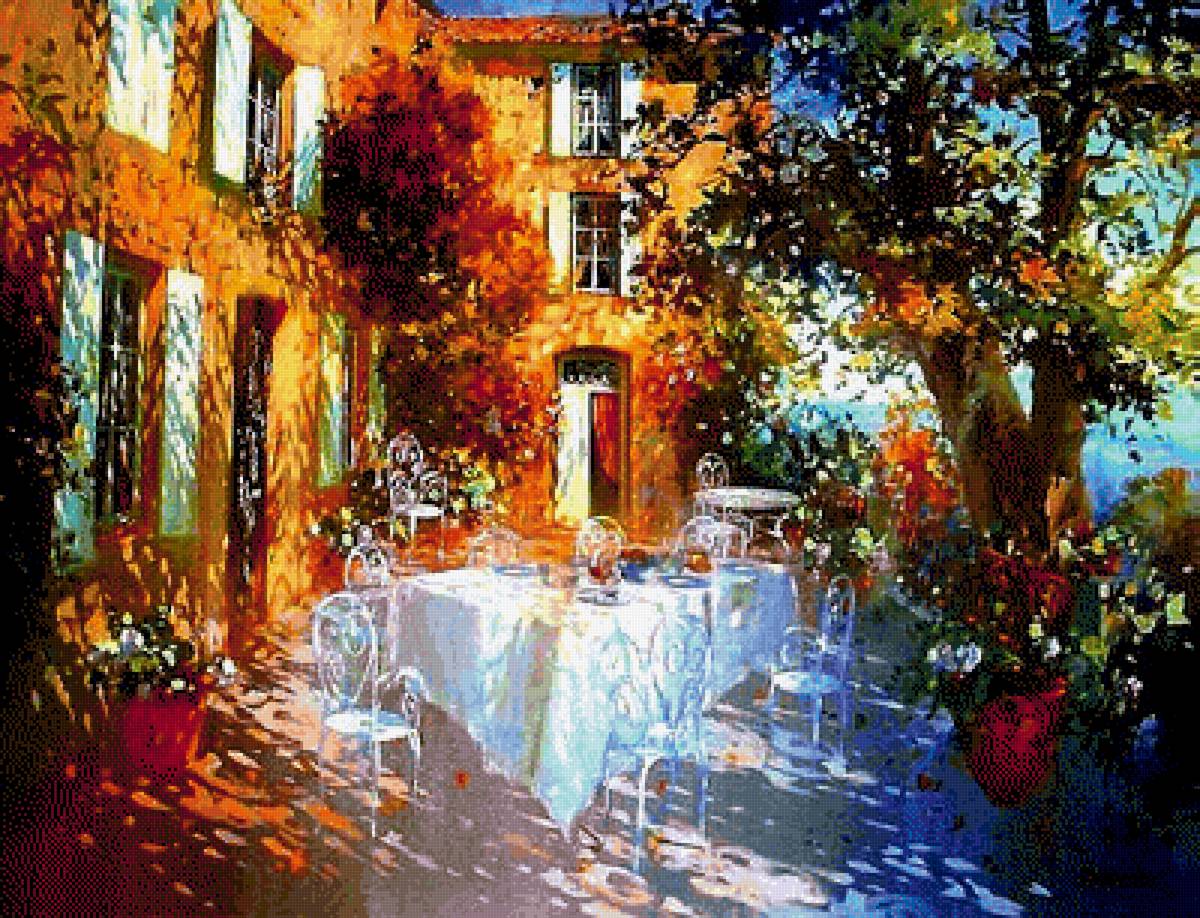 летнее утро - завтрак, утро, лето, лоран парселье - предпросмотр