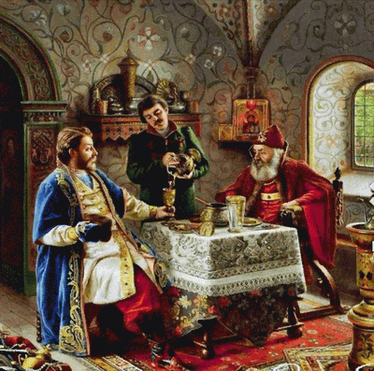 Оскар Фрейвирт-Лютцов. Дорогой гость - русский, русские, оскар фрейвирт-лютцов, живопись, картина - предпросмотр