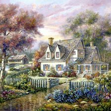 Схема вышивки «Дом»