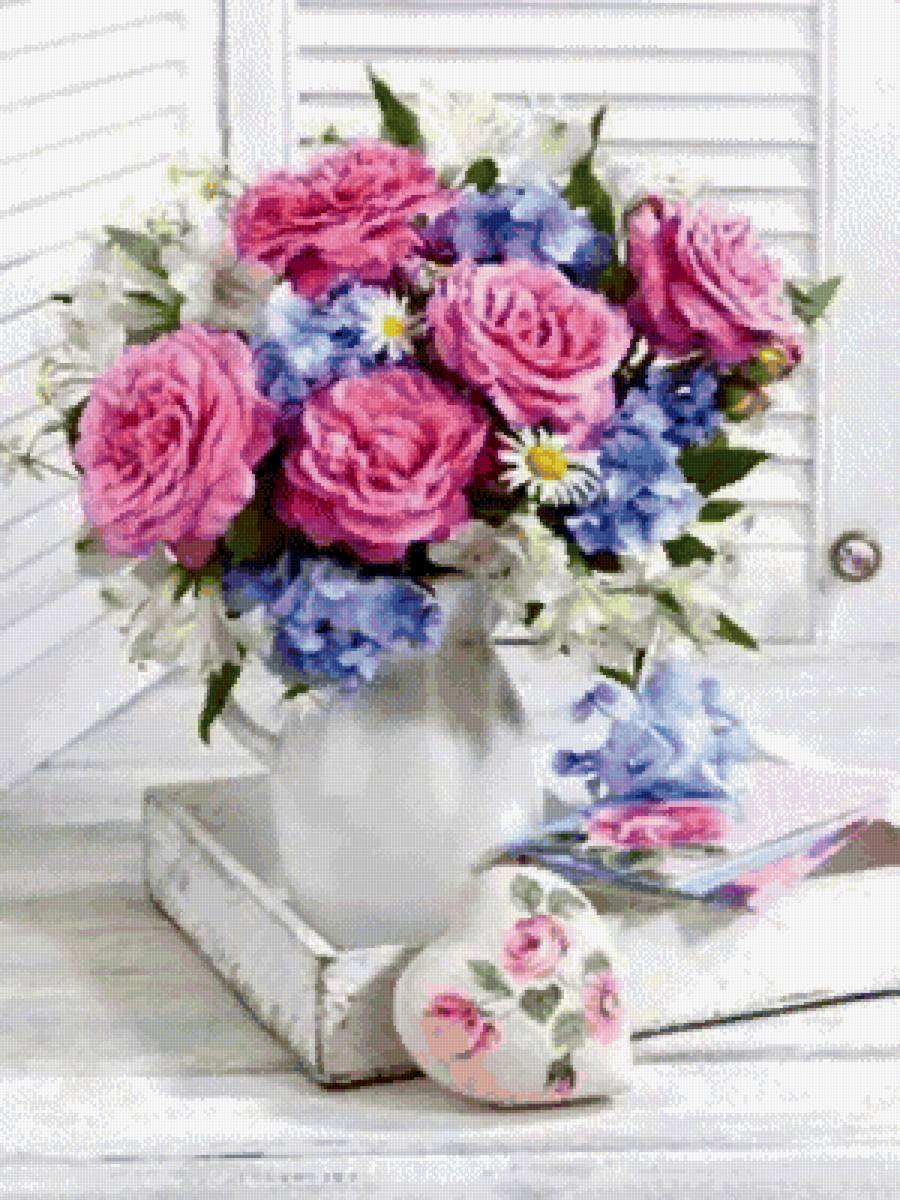 Ваза с цветами - букет, цветы, ваза - предпросмотр