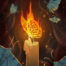 Схема вышивки «Огненная бабочка»