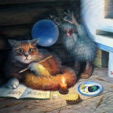 Схема вышивки «Кот украл дневник»