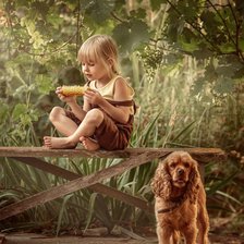 Схема вышивки «Девочка с кукурузой»