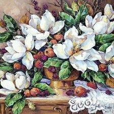 Схема вышивки «Барбара Мок. Букет магнолий»