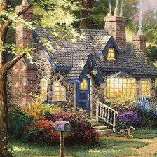 Схема вышивки «Домик в лесу»