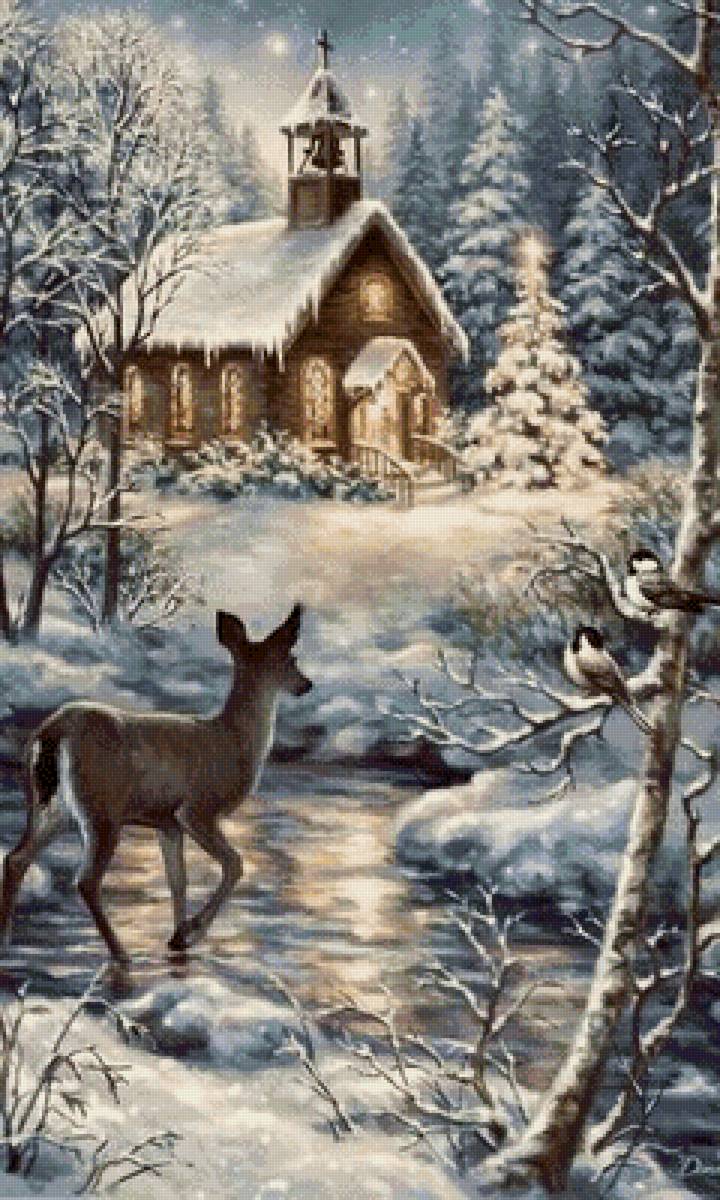 Домик в лесу - зима, лес, природа, сказка, дом - предпросмотр