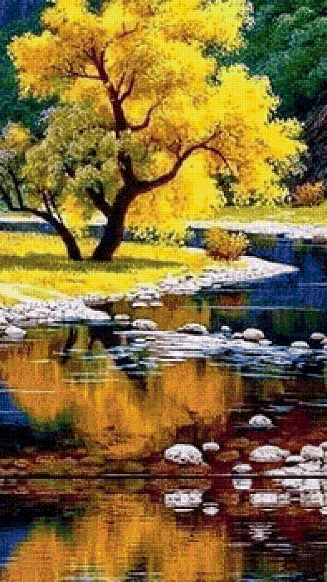 Осень - осень, природа, лес, дерево, озеро - предпросмотр
