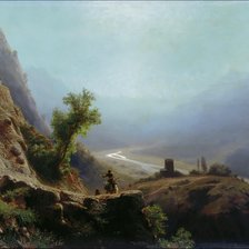 Схема вышивки «Лев Феликсович Лагорио " На горах Кавказа"»