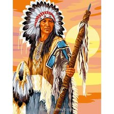 Схема вышивки «индеец»