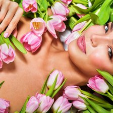 Схема вышивки «Девушка в цветах»