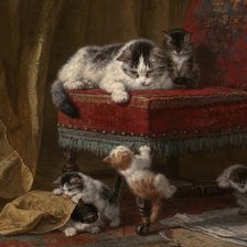 Схема вышивки «Кошачье семейство»