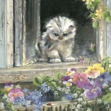 Схема вышивки «Котёнок»