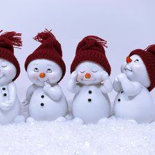 Схема вышивки «Милые снеговички»