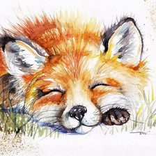 Схема вышивки «Сладкий сон лисы»