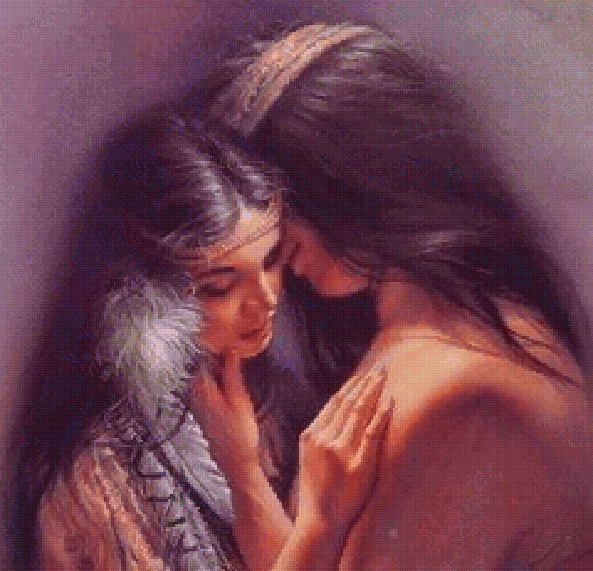 Ли Богл. Нежность - пара, до 240 крестиков, любовь, двое, ли богл, нежность - предпросмотр