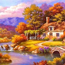 Схема вышивки «Осенний день»