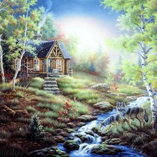 Схема вышивки «Джуди Гибсон. Пейзаж»