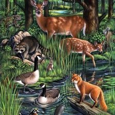 Схема вышивки «Лес»