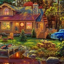 Схема вышивки «Дом»