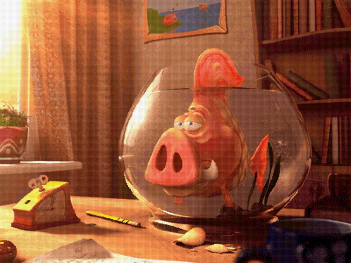 Золотая рыбка уже не та. - аквариум, рыбка, пятачок - предпросмотр