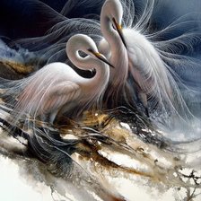 Схема вышивки «Ли Богл Белые цапли»