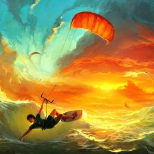 Схема вышивки «волна, спорт, люди, пнк»