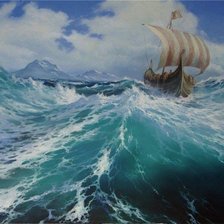 море, волна, парусник, пнк