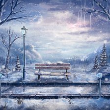 Схема вышивки «зима, пейзаж, пнк»