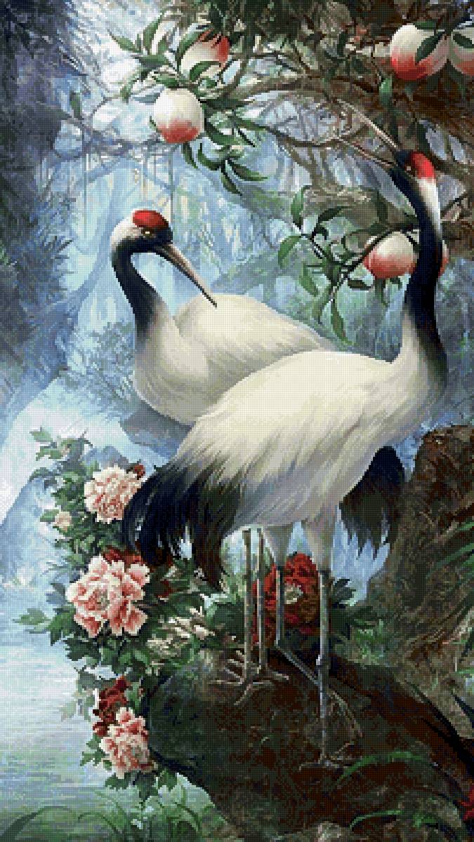 Журавли - птицы, картина - предпросмотр