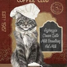 Схема вышивки «Кот с кофе»