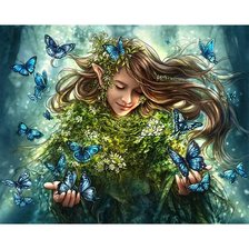 Схема вышивки «Эльф с бабочками»