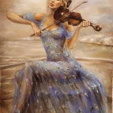 Схема вышивки «Девушка со скрипкой»