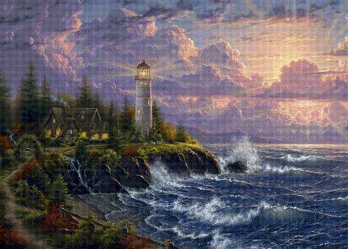 Томас Кинкейд - пейзаж, томас кинкейд, маяк - предпросмотр