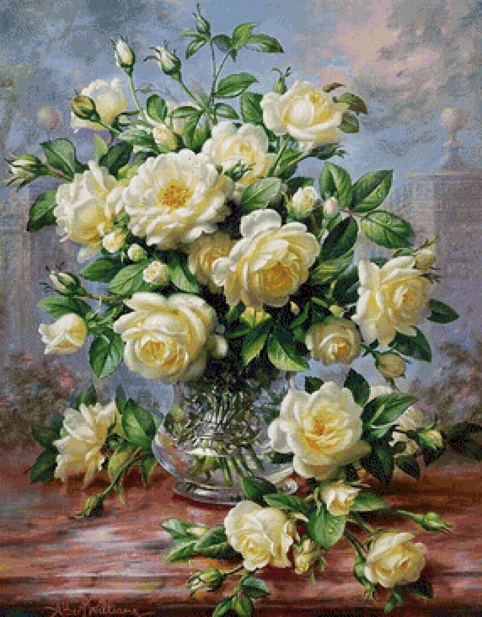 белые розы - цветы - предпросмотр