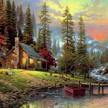 Схема вышивки «Томас Кинкейд»