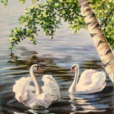 Схема вышивки «Лебеди»