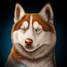 Схема вышивки «Коричневый хаски»