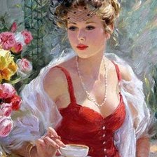 Схема вышивки «Девушка»