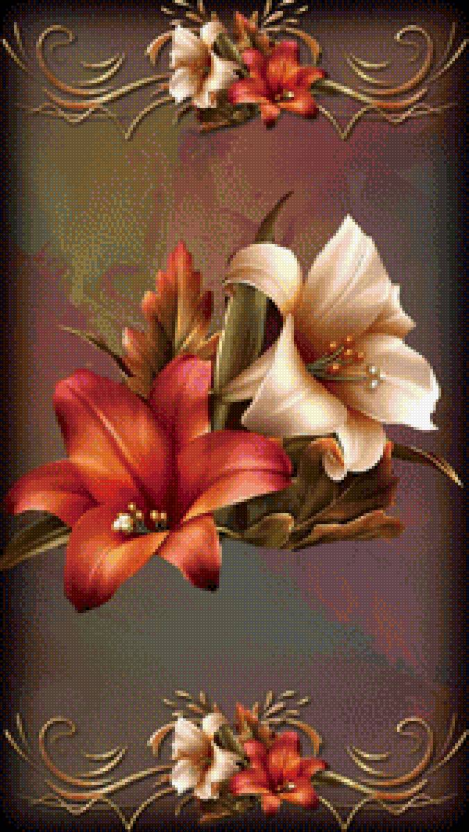 Лилии - букет, цветы, лилии - предпросмотр