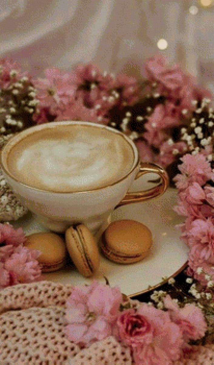 Кофе - цветы, макарони, кофе - предпросмотр