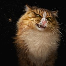 Схема вышивки «Паук и сердитый кот»